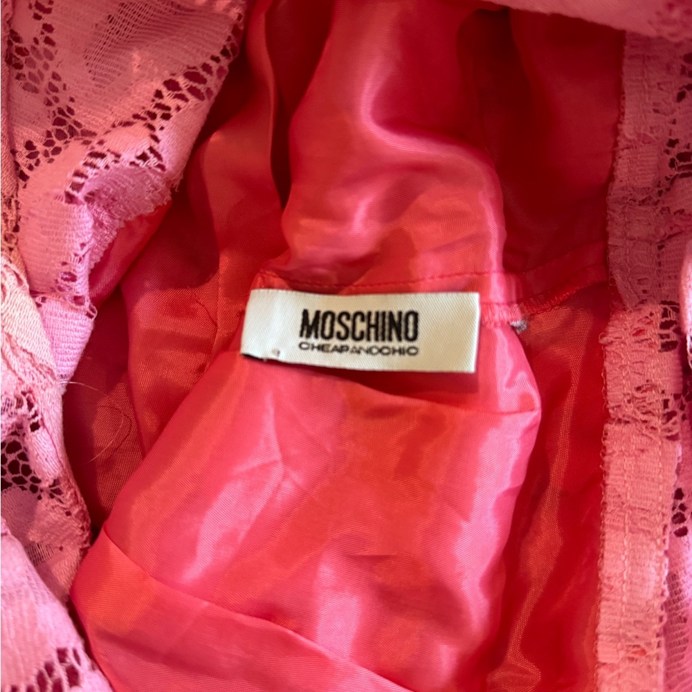 Moschino Cheap and Chic Sweetheart Animal Pattern Barbie Pink Pencil Dress Sz 2 - Picture 7 of 8
